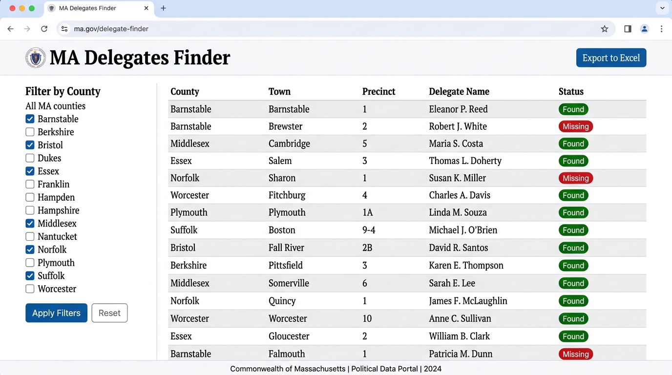MA Delegates Finder Tool
